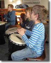 Trommelworkshop in der Kirchner Schule